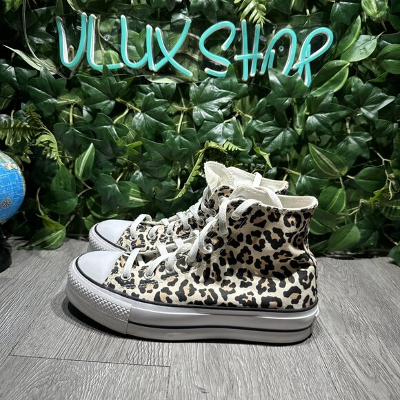 Converse Lift Hi Top Platform Cheetah Leopard Print Women's Size 9 - Picture 4 of 10